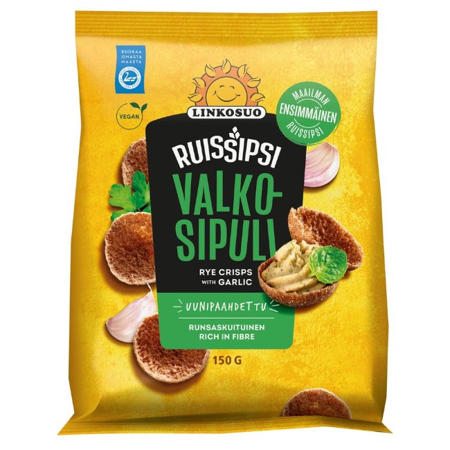 Хлебцы ржаные Linkosuo Ruissipsi (чеснок) 150 гр