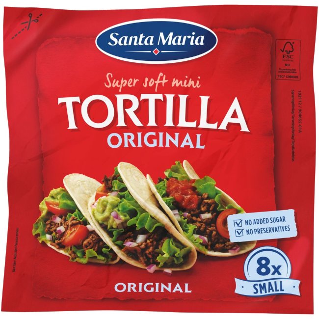 Пшеничные тортильи Santa Maria Original Small (уп 8 шт) 200 гр