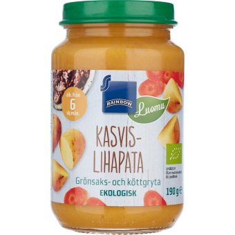 Детское питание Органическое овощное мясное рагу Rainbow 6 мес 190 гр