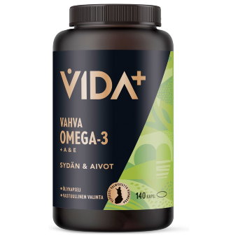 Рыбий жир усиленный + A и E витамины Vahva Omega-3 140 капсул Vida