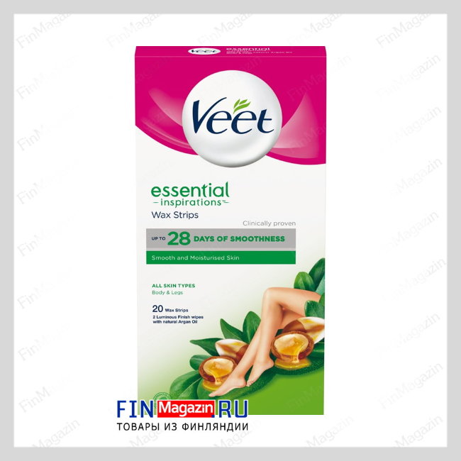 Восковые полоски для ног Veet Essential 20 шт