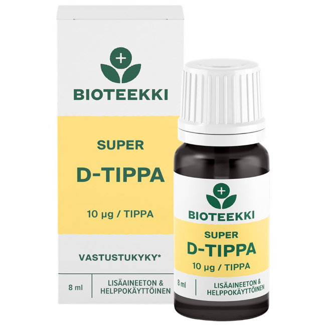 Капли витамин Д3 Bioteekki Teho SUPER D-tipat 8 мл
