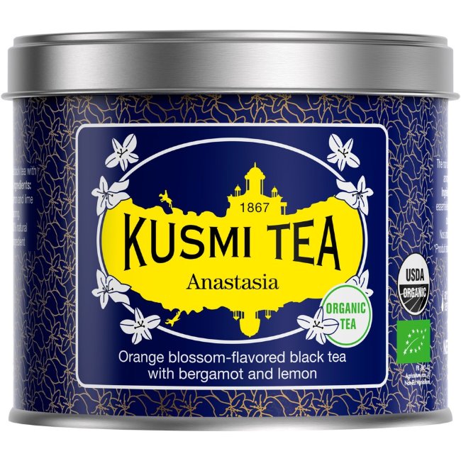 Заварной черный чай с цветком апельсина, бергамотом и лимоном Kusmi Luomu Anastasia 100 гр