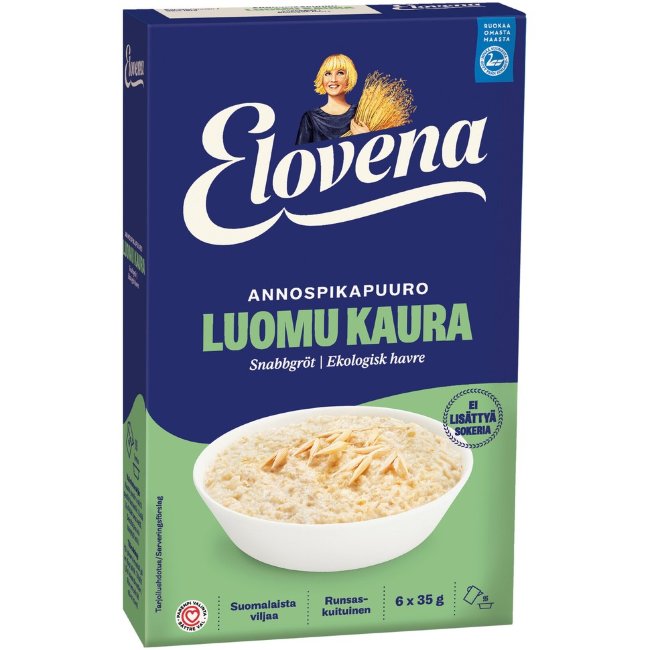 Порционная овсяная каша Elovena 210 гр органическая