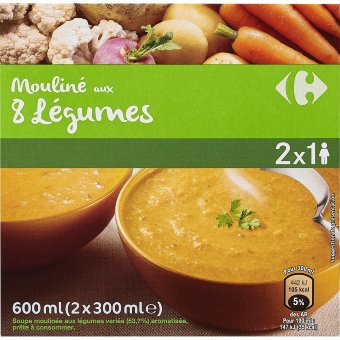 Овощной суп-пюре Carrefour 600 мл (уп 2 шт) 600 мл