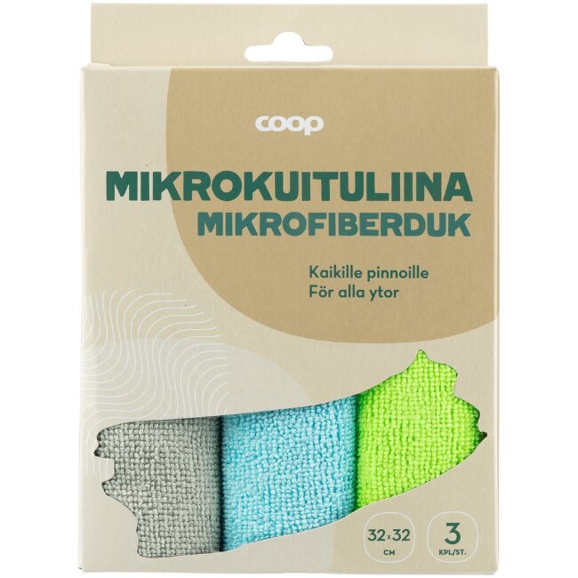 Микрофибровая салфетка Coop 3 шт Микрофибровая салфетка Coop 3 шт