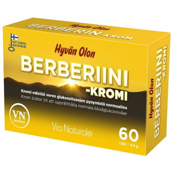 Витамины берберин Hyvän Olon Berberiini-Kromi 60 таблеток Via Naturale Витамины берберин Hyvän Olon Berberiini-Kromi 60 таблеток Via Naturale