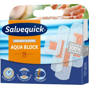 Пластырь Salvequick Aqua Block 16 шт Пластырь Salvequick Aqua Block 16 шт