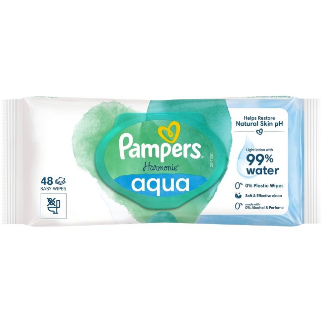 Влажные салфетки Pampers Harmonie Aqua 48 шт