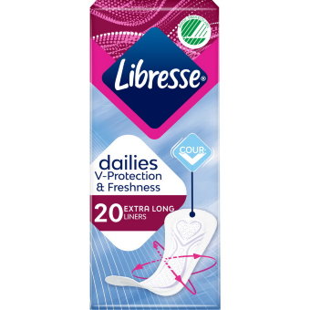 Прокладки гигиенические (универсальные) Libresse Daily Fresh Extra Long 20 шт Прокладки гигиенические (универсальные) Libresse Daily Fresh Extra Long 20 шт