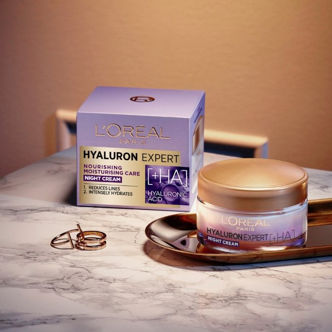 Ночной увлажняющий крем для сухой кожи лица L'Oréal Paris Hyaluron Expert 50 мл