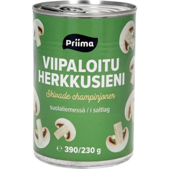 Шампиньоны консервированные пластинками Priima 390/230 г