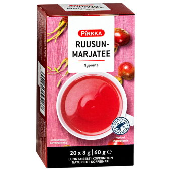 Чай Pirkka шиповник и гибискус ruusunmarjatee 20пак/60гр Чай Pirkka шиповник и гибискус ruusunmarjatee 20пак/60гр