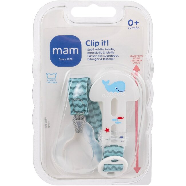 Регулируемая удерживающая лента для пустышки MAM Clip it! Регулируемая удерживающая лента для пустышки MAM Clip it!