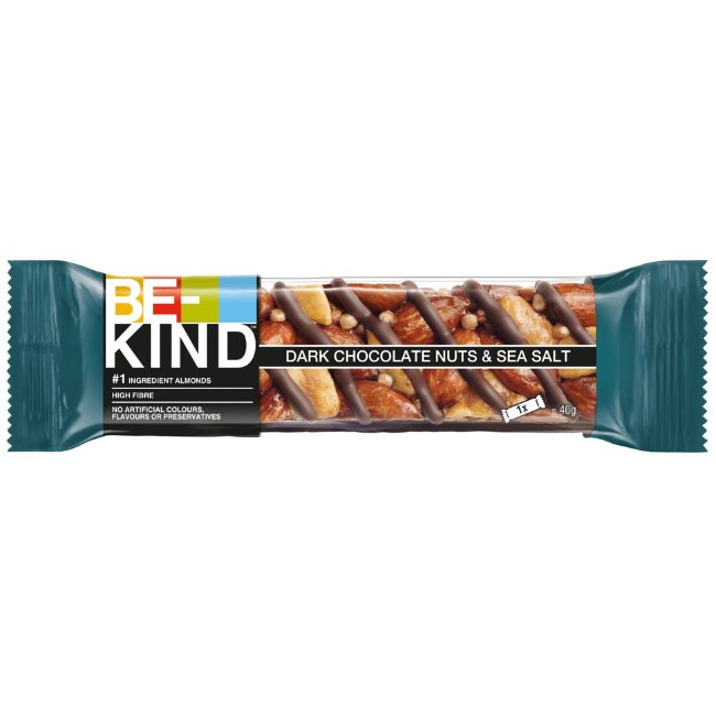 Ореховый батончик с темным шоколадом и морской солью Be-Kind 40 гр