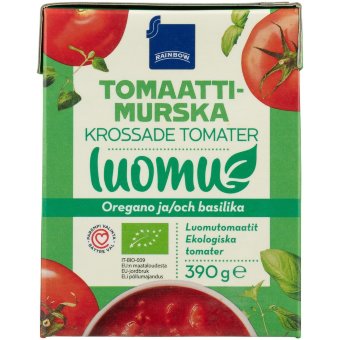 Органическое томатное пюре Rainbow с орегано и базиликом 390 гр
