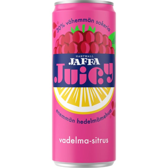 Освежающий напиток Hartwall Jaffa Juicy с малиной и цитрусом 0,33 л Освежающий напиток Hartwall Jaffa Juicy с малиной и цитрусом 0,33 л