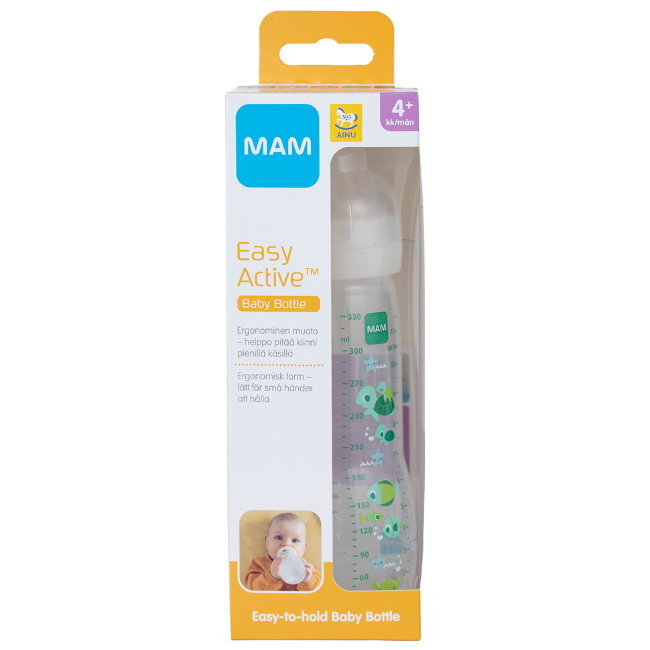 Детская бутылочка Ainu 3 MAM Easy Active 4+ мес, 330 мл