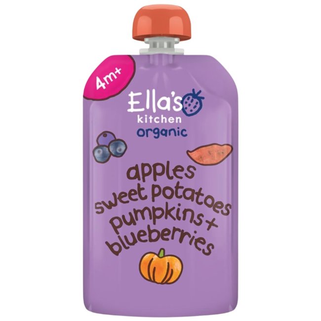 Пюре Ella's Kitchen из яблока, батата, тыквы и черники 120 гр