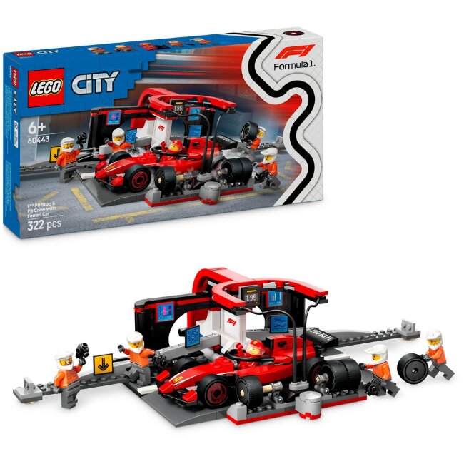 Игровой набор LEGO® City 60443 — остановка на пит-стопе F1® с командой и автомобилем Ferrari Игровой набор LEGO® City 60443 — остановка на пит-стопе F1® с командой и автомобилем Ferrari