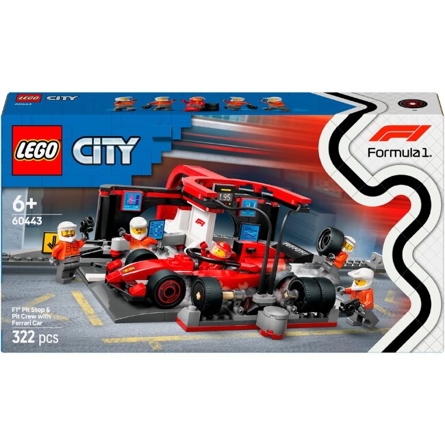 Игровой набор LEGO® City 60443 — остановка на пит-стопе F1® с командой и автомобилем Ferrari Игровой набор LEGO® City 60443 — остановка на пит-стопе F1® с командой и автомобилем Ferrari