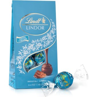 Шарики из молочного шоколада с начинкой из карамели и морской соли Lindt Lindor 137 гр
