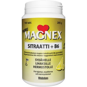 Жевательные таблетки Magnex Citrate 375 мг + B6 100 шт/205 гр