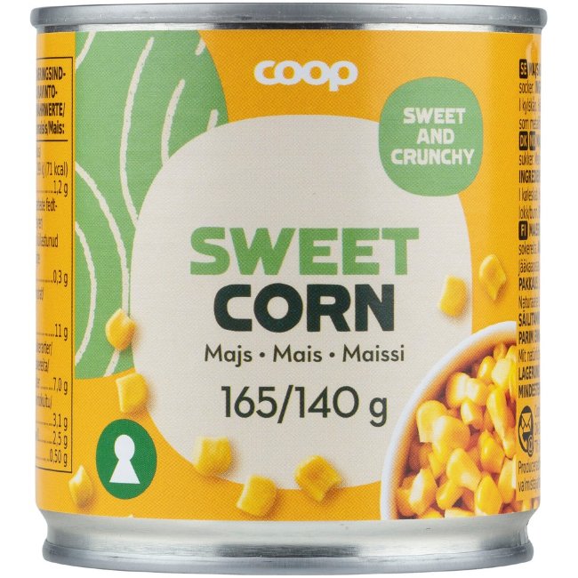 Кукуруза в рассоле Coop 165/140 гр