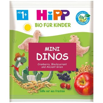 Мини завтраки HiPP в форме динозавров из органического зерна 30 гр 1+