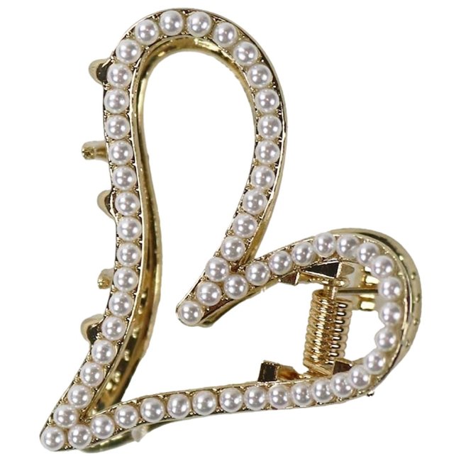 Аксессуары с стилем заколка для волос сердечко с бусиной 4,5 см Аксессуары с стилем заколка для волос сердечко с бусиной 4,5 см