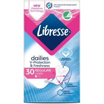 Прокладки гигиенические Libresse Daily Fresh Normal Regular 30 шт Прокладки гигиенические Libresse Daily Fresh Normal Regular 30 шт