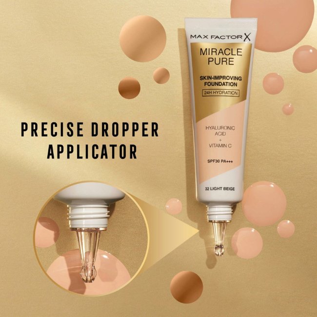 Тональная основа Max Factor Miracle Pure 40 Light Ivory 30 мл