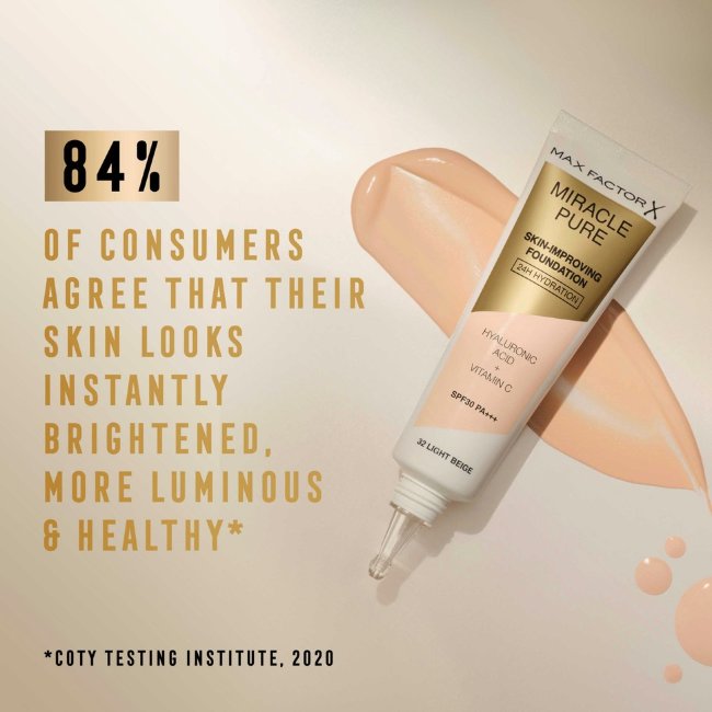Тональная основа Max Factor Miracle Pure 40 Light Ivory 30 мл