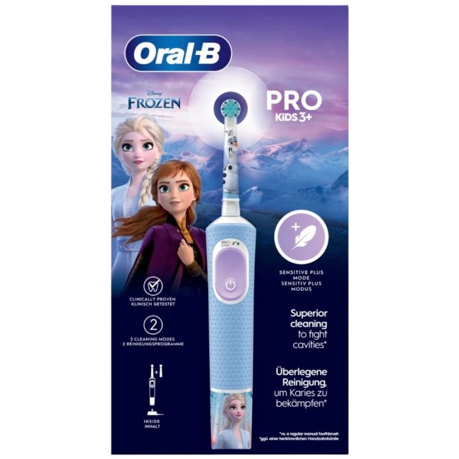 Электрическая зубная щетка Oral-B Vitality Pro Kids Frozen + сменная насадка