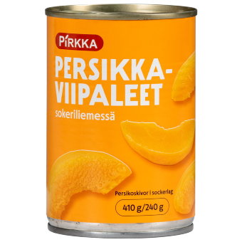 Кусочки персиков в сахарном сиропе Pirkka 410/240 гр