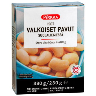 Большие белые бобы Pirkka 380 гр.