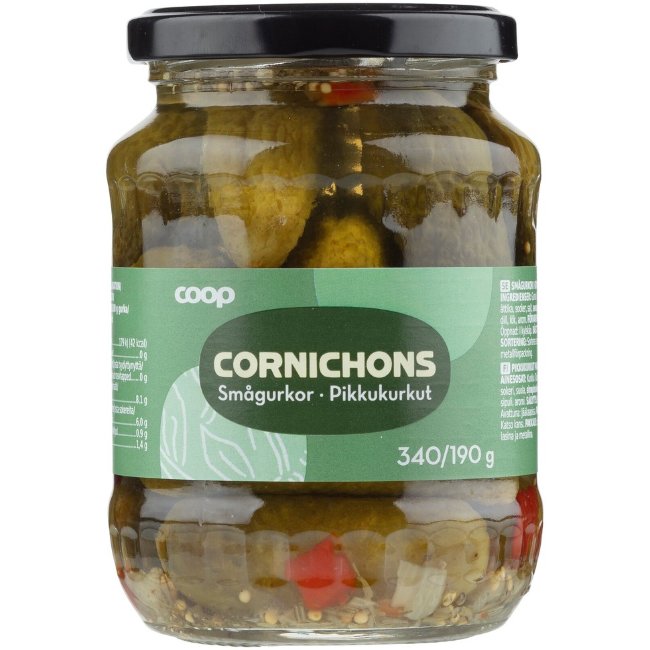 Огурцы мини корнишоны в пряном рассоле Coop 340/190 гр