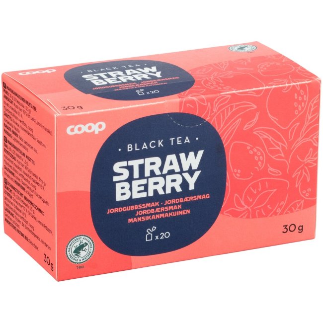 Чёрный чай Coop со вкусом клубники 30 гр (уп 20 шт)