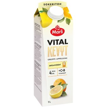 Легкий соковый напиток Marli Vital с грейпфрутом и апельсином 1 л
