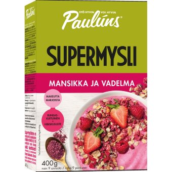 Супер мюсли с клубникой и малиной Paulúns 400 гр