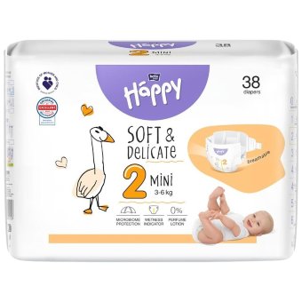 Подгузники Bella Happy 2, 3-6 кг, 38 шт.
