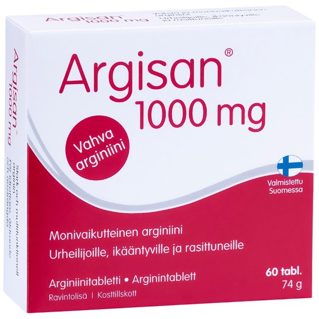 Витамины для сердца Argisan L-аргинин 1000 мг 60 таблеток Hankintatukku