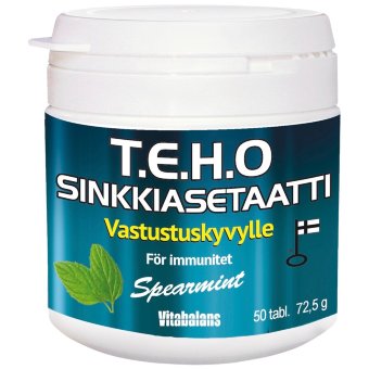 Ацетат цинка для иммунитета (мята) Teho Vitabalans 50 табл Ацетат цинка для иммунитета (мята) Teho Vitabalans 50 табл