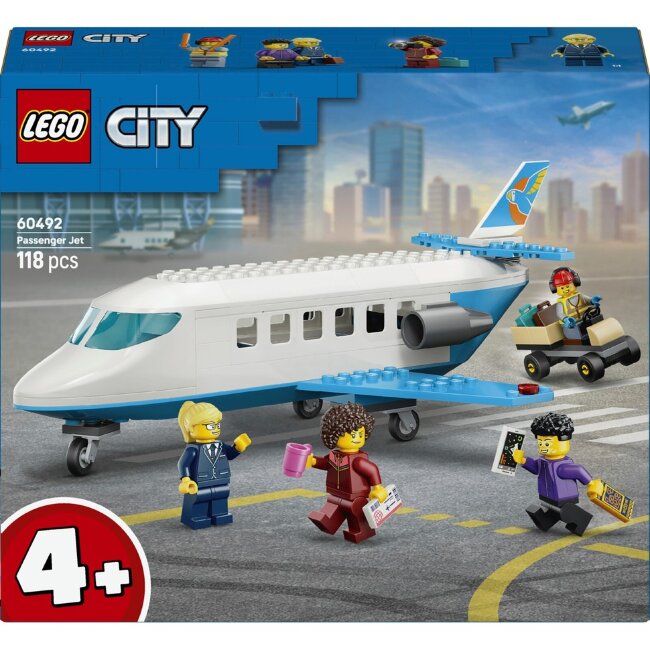 Игрушечный пассажирский реактивный самолет LEGO® City Great Vehicles 60492 Игрушечный пассажирский реактивный самолет LEGO® City Great Vehicles 60492