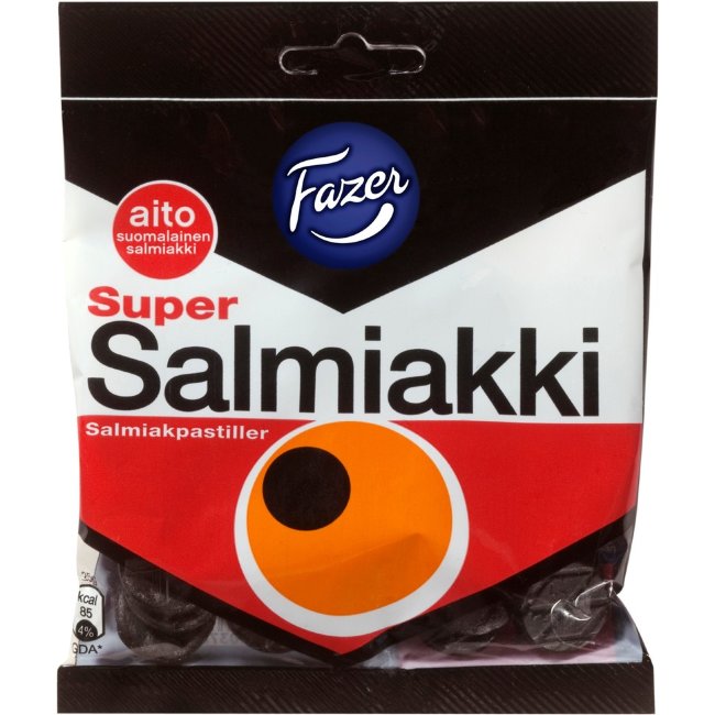 Лакричные пастилки Fazer Super Salmiakki 80 гр
