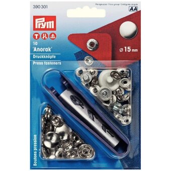 Кнопка Prym 15 мм 10 шт серебристого цвета