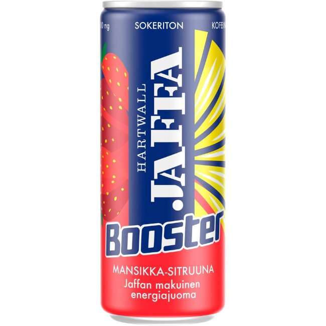 Безсахарный энергетический напиток Jaffa Booster со вкусом клубники и лимона 0,33 л