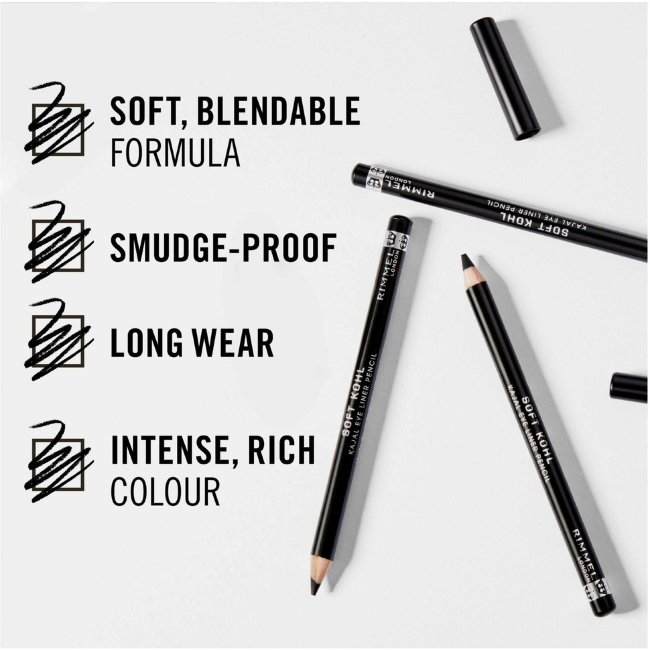 Карандаш для глаз Rimmel Soft Kohl 1,2 гр 061 jet black
