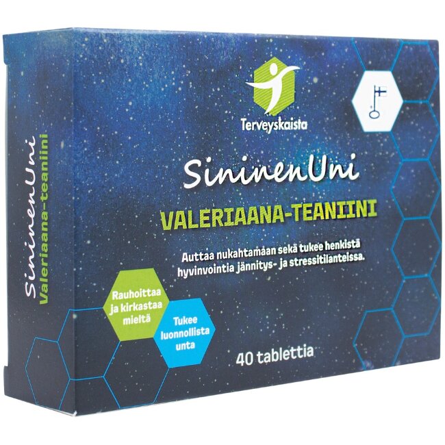 Таблетки Terveyskaista SininenUni с валерианой и теанином 40 шт.