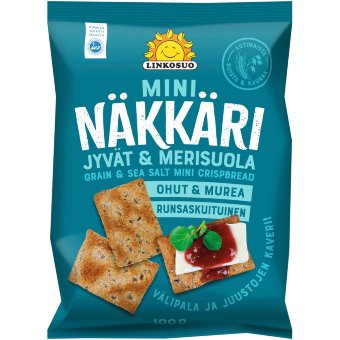 Мини хрустящие хлебцы Linkosuo с зернами и морской солью 100 гр